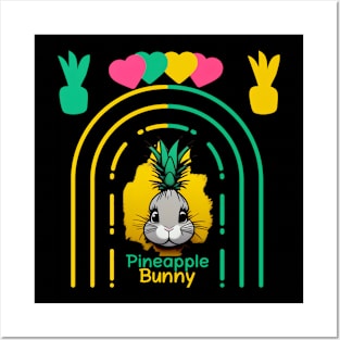 Cute pineapple bunny rabbit Posters and Art